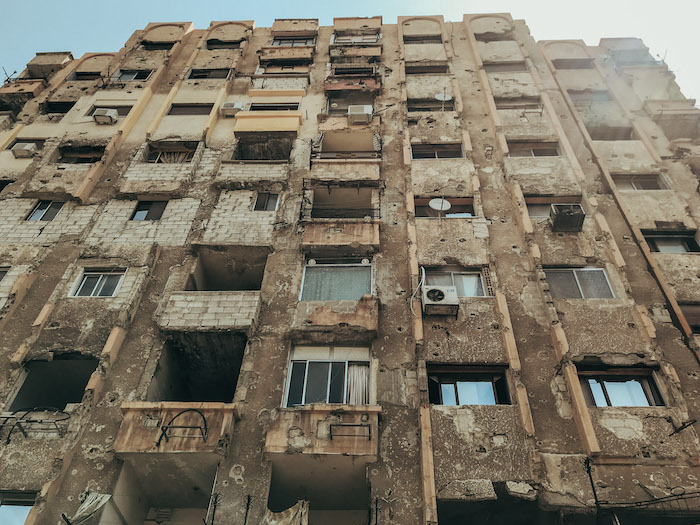 War damaged housing in Syria